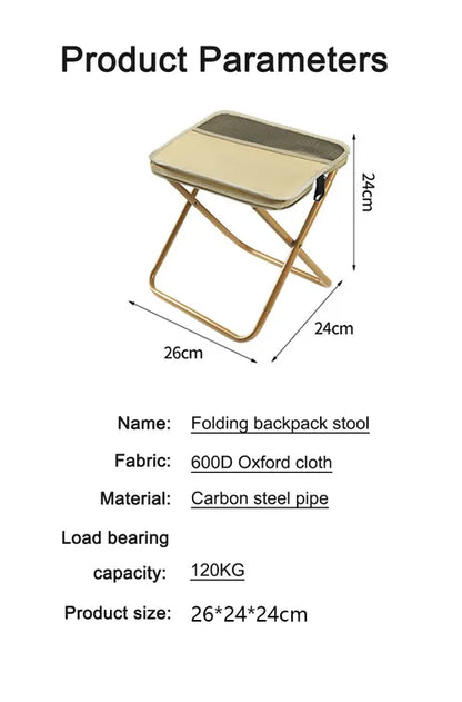 Outdoor Backpack Folding Stool – Sit Anywhere, Carry Everywhere.