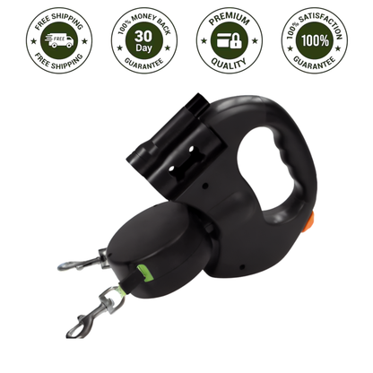 🔥Hot Sale 49% OFF🔥Retractable Dual Doggie Leash with LED Light