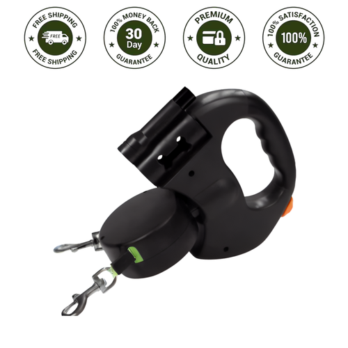 🔥Hot Sale 49% OFF🔥Retractable Dual Doggie Leash with LED Light