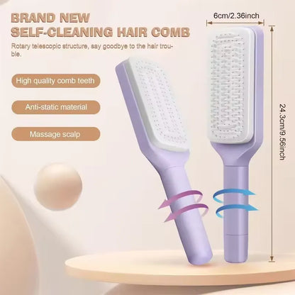 Self Cleaning Hairbrush Comb