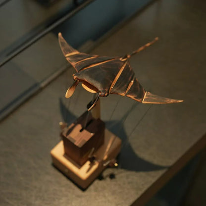 🎁Upgraded Version Handmade Wooden Electric Bionic Manta Ray Ornament