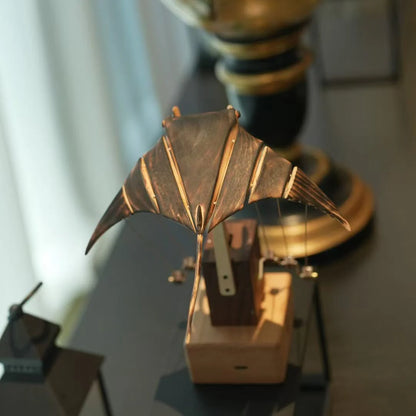 🎁Upgraded Version Handmade Wooden Electric Bionic Manta Ray Ornament